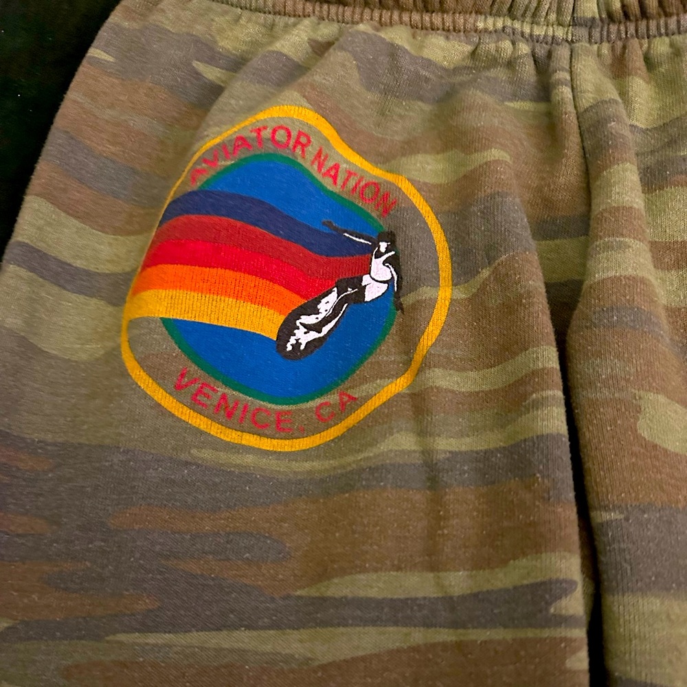 Aviator Nation Camo Logo Sweatpants EUC!!!!